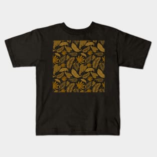 Brown leaf pattern Kids T-Shirt